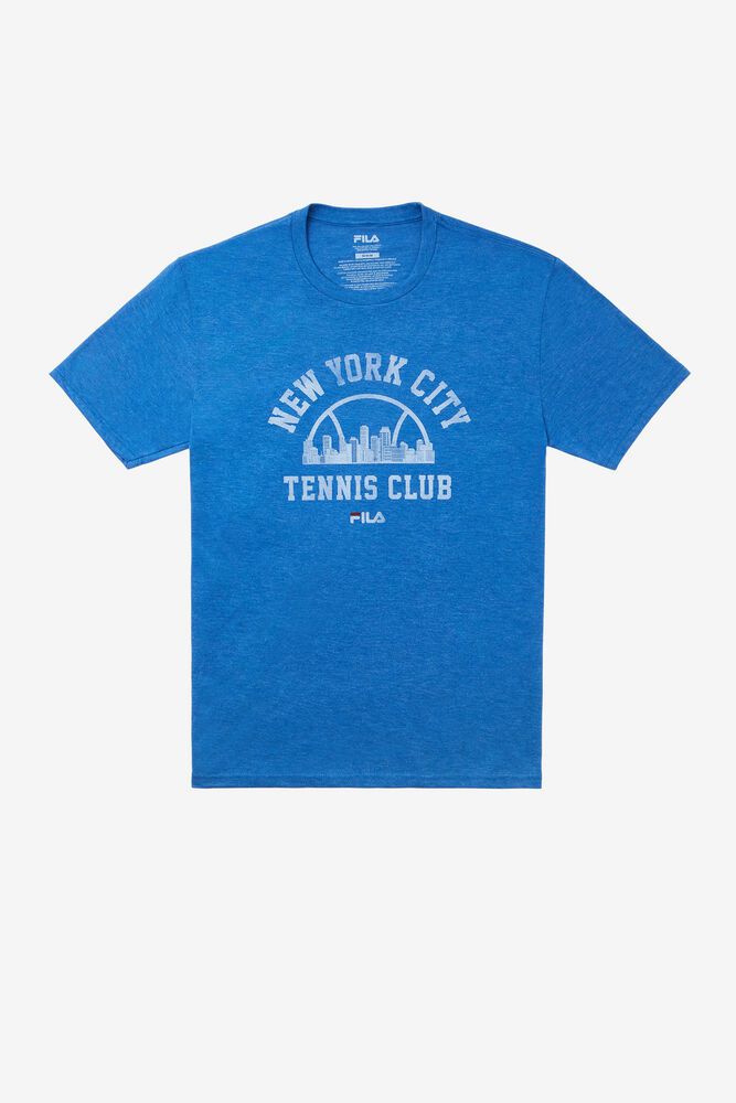 Fila T-Shirt Mens Blue - Nyc Vintage Club - Philippines 7186423-TK